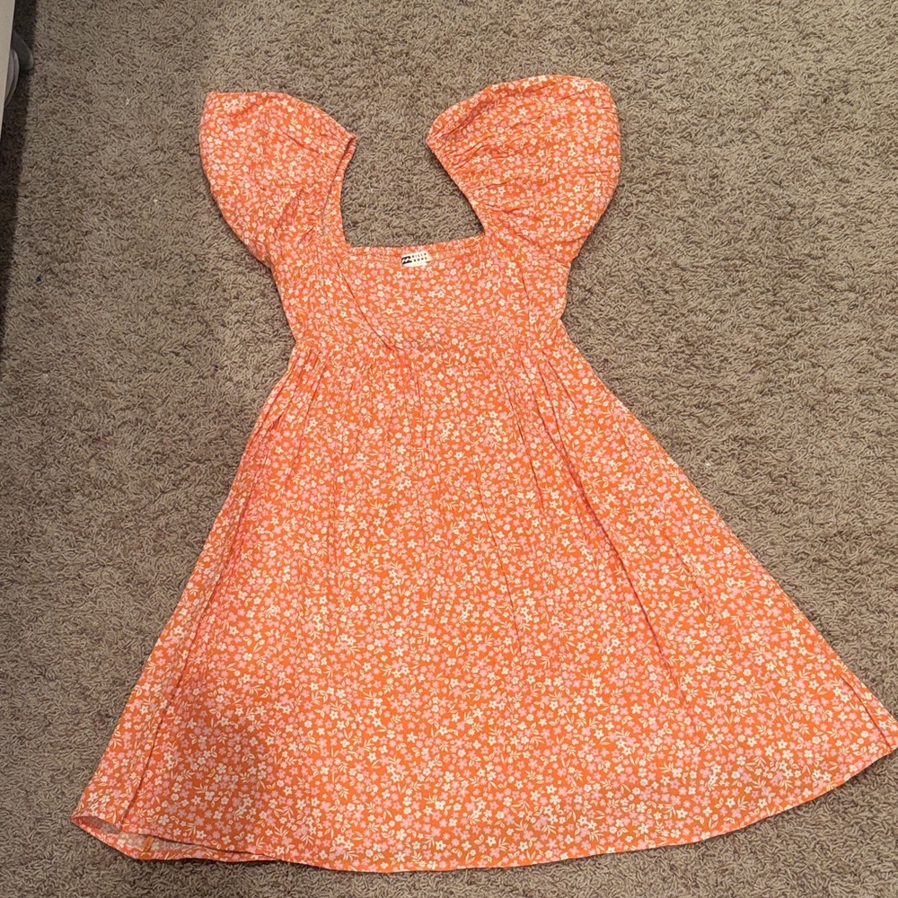 Billabong Orange Floral Kids Dress